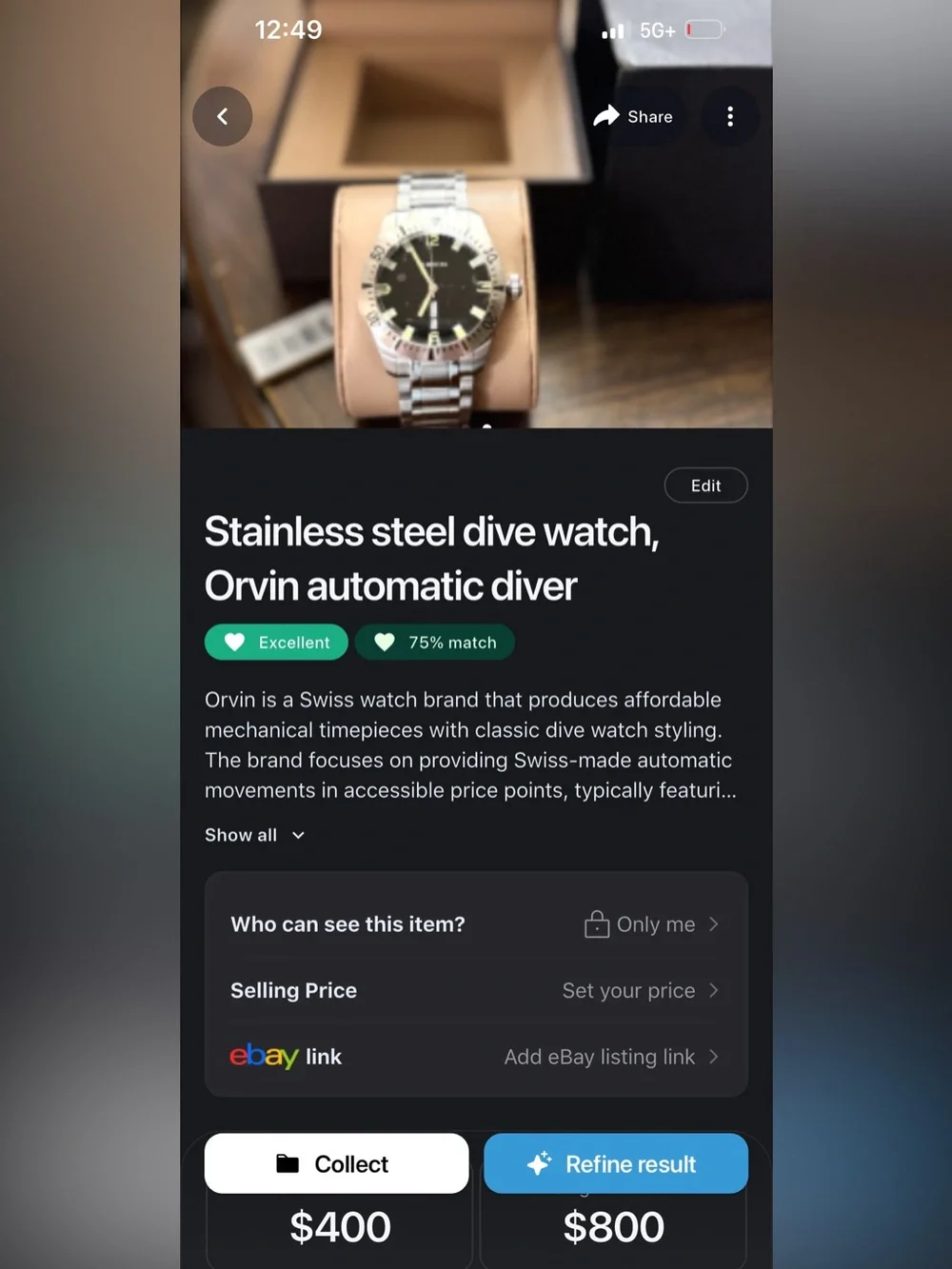 Orvin swiss watch